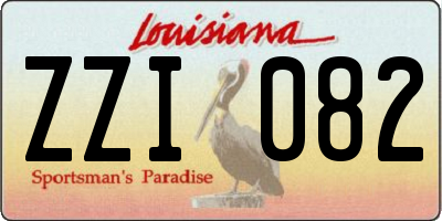 LA license plate ZZI082