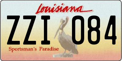 LA license plate ZZI084