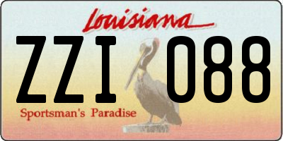 LA license plate ZZI088