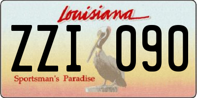 LA license plate ZZI090