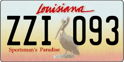 LA license plate ZZI093