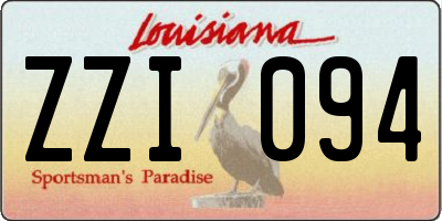 LA license plate ZZI094