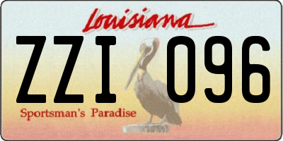 LA license plate ZZI096