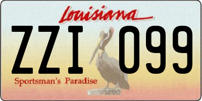 LA license plate ZZI099