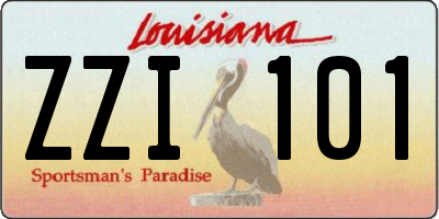 LA license plate ZZI101