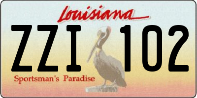 LA license plate ZZI102
