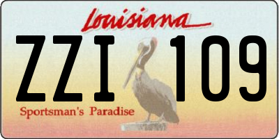 LA license plate ZZI109