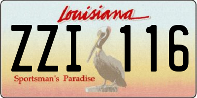 LA license plate ZZI116