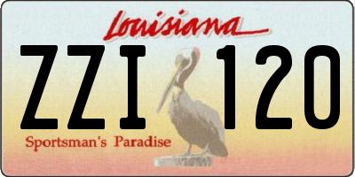 LA license plate ZZI120