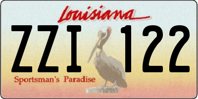 LA license plate ZZI122