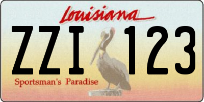 LA license plate ZZI123