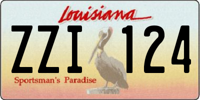 LA license plate ZZI124