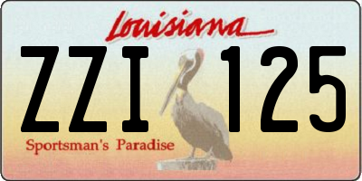 LA license plate ZZI125