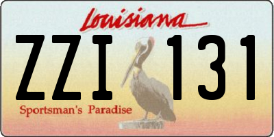 LA license plate ZZI131