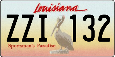 LA license plate ZZI132