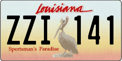 LA license plate ZZI141
