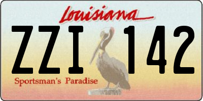 LA license plate ZZI142