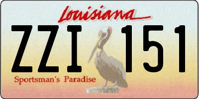 LA license plate ZZI151