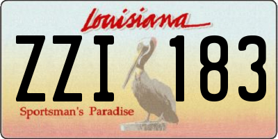 LA license plate ZZI183