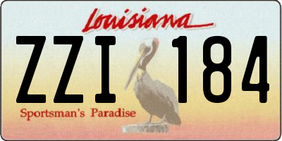 LA license plate ZZI184