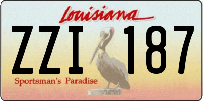 LA license plate ZZI187