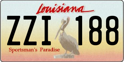 LA license plate ZZI188