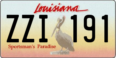 LA license plate ZZI191