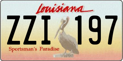 LA license plate ZZI197