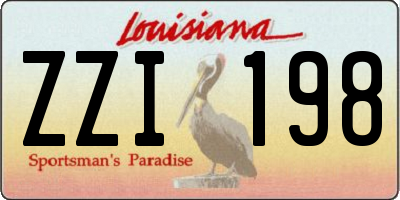 LA license plate ZZI198