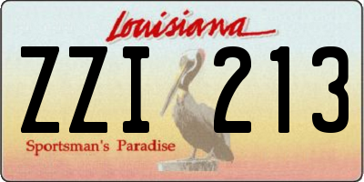 LA license plate ZZI213