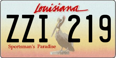LA license plate ZZI219