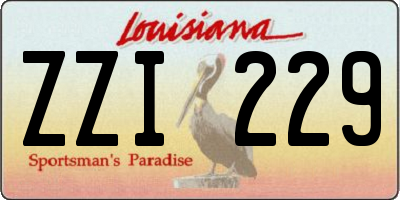 LA license plate ZZI229