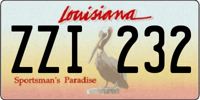 LA license plate ZZI232