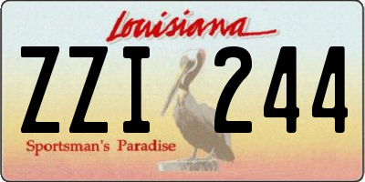 LA license plate ZZI244