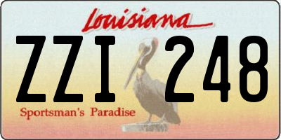 LA license plate ZZI248