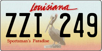 LA license plate ZZI249