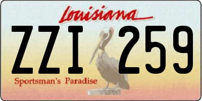 LA license plate ZZI259
