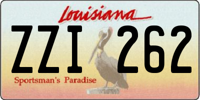 LA license plate ZZI262