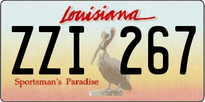 LA license plate ZZI267