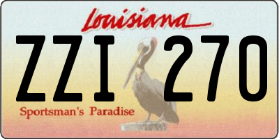 LA license plate ZZI270