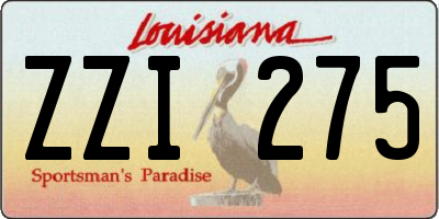LA license plate ZZI275