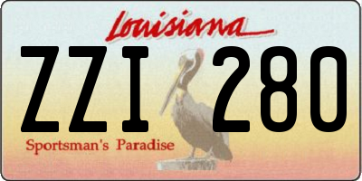 LA license plate ZZI280