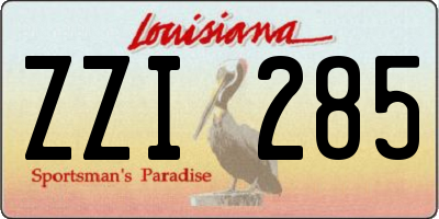 LA license plate ZZI285