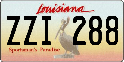 LA license plate ZZI288