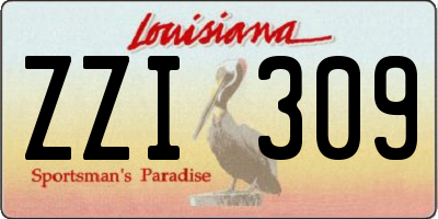 LA license plate ZZI309