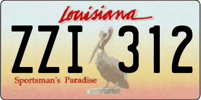 LA license plate ZZI312