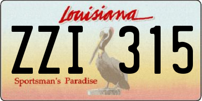 LA license plate ZZI315