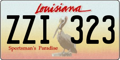 LA license plate ZZI323