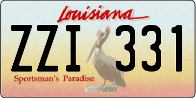 LA license plate ZZI331