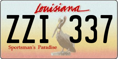 LA license plate ZZI337